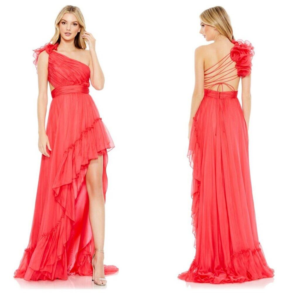 Mac Duggal - Asymmetrical Pleated Bodice Prom Dress